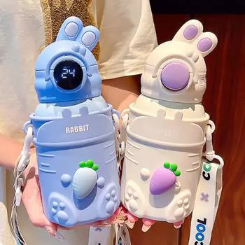 500 мл термальная бутылка для воды из нержавеющей стали для детей, детская термос с героями мультфильмов, кружка с соломой, герметичная изолированная чашка, посуда для напитков 500ML