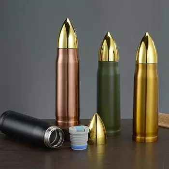 500/мл термальная бутылка для воды в форме пули, большая емкость, бутылка для воды из нержавеющей стали, портативные термосы, чашка-термос 500ml