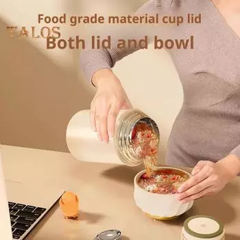 500 мл термокружка для супа, изолированная вакуумная банка для еды, фляга с широким горлом, герметичный контейнер для обеда из нержавеющей стали со складной крышкой-ложкой для школы 500ML белый