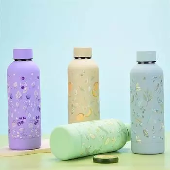 500 мл термос чашка для кемпинга и спортзала из нержавеющей стали вакуумные колбы для питья на открытом воздухе маленькая бутылка для воды для детей и спорта 500ml синий