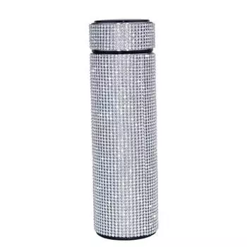 500 мл термос для кофе, креативная умная Алмазная термос для девочек, бутылка для воды из нержавеющей стали, портативные термосы серебряный