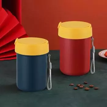 500 мл термос для супа с крышкой-пряжкой вакуумная банка для еды герметичный широкий горлышко нержавеющая сталь контейнер для обеда для горячей еды 500ML зелёный