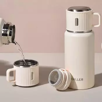 500 мл термос из нержавеющей стали для воды в скандинавском стиле, кофейные чашки, кружки для путешествий, портативные термосы для студентов, подарочные чашки-термосы 500ml синий