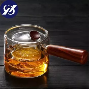 500 мл термостойкий стеклянный чайник с деревянной ручкой, стеклянный кувшин для чая, чайник для чая с молоком