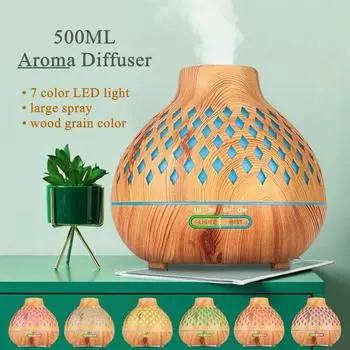 500 мл воздушный аромадиффузор увлажнитель воздуха эфирное масло машина деревянный ультразвуковой увлажнитель воздуха эфирное масло ароматерапия US
