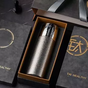 500 мл высококачественная термос-чашка из чистого титана, подарочная коробка на день рождения, чашка для чая, переносная титановая чашка, автомобильная чашка 500ml