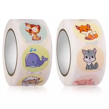 500 наклеек с милыми мультяшными животными, детские поощрительные наклейки