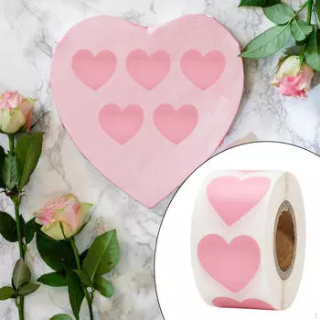 500 наклеек-сердец на День святого Валентина. Самоклеящиеся этикетки. Поделки и скрапбукинг. Not Waterproof