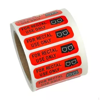 500 наклеек только для ректального использования 1,80 x2,00 Яркий черный шрифт Предупреждающий розыгрыш