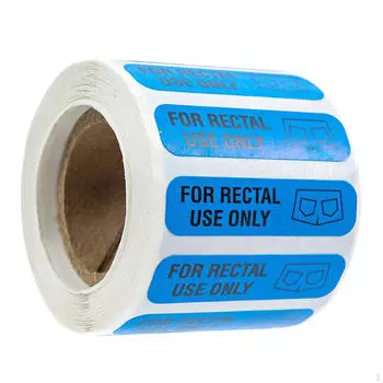 500 наклеек только для ректального использования 1,80 x2,00 Яркий черный шрифт Предупреждающий розыгрыш