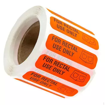 500 наклеек только для ректального использования 1,80 x2,00 Яркий черный шрифт Предупреждающий розыгрыш синий