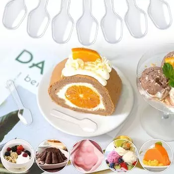 500 Pcs Mini Ice Cream Spoon Disposable Dessert Scoop Western Wedding Party Tableware Kitchen Accessories Tool 500pcs