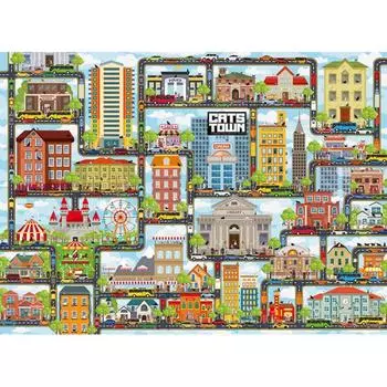 Пазл из 500 деталей - Cats Town, популярная корейская головоломка