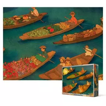 500 Piece Jigsaw Puzzle - Floating Market, popular Korean puzzle