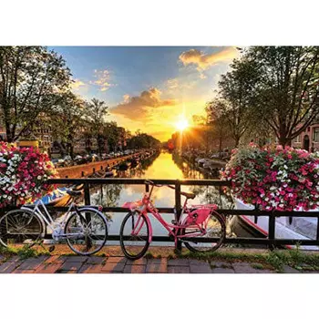 500 Piece Jigsaw Puzzle Shining Canal and Townscape (Amsterdam) (38 x 53cm) 05-1049