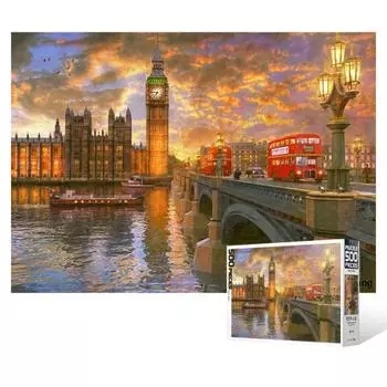 500-piece jigsaw puzzle / Westminster at dusk, popular Korean puzzle
