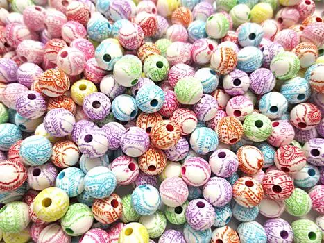 500 шт. акриловых шариков с узором Девы Марии 8 мм, смешанный ассортимент материалов для рукоделия Huey H1414S46