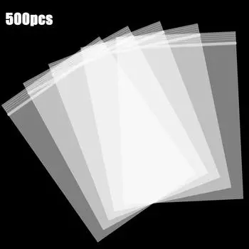 500 пластиковых пакетов, 6 мил мешки для ювелирных изделий, прозрачные маленькие пакеты с застежкой-молнией, повторно закрывающиеся, для малого бизнеса, хранения, мешки для конфет 500pcs 7*10cm