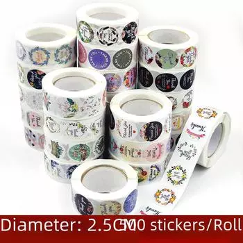 500 самоклеящихся наклеек для благодарностей, десертов, тортов и выпечки — мультяшные и цветочные стили для детей и свадебных наград C69