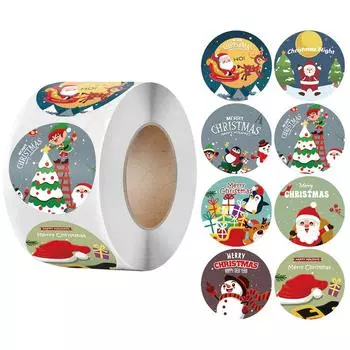 500 шт. 1 дюйм Счастливого Рождества Санта-Клаус этикетки наклейки для подарочной упаковки наклейки для открытки конверта упаковка вечеринки выпечка маленькая наклейка