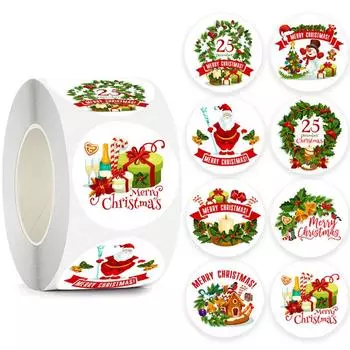 500 шт. 1 дюйм Счастливого Рождества Санта-Клаус этикетки наклейки для подарочной упаковки наклейки для открытки конверта упаковка вечеринки выпечка маленькая наклейка