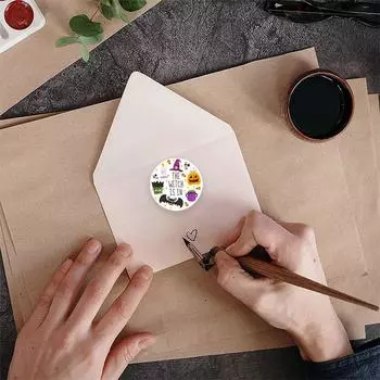 500 шт./1 рулон Хэллоуин Креативные наклейки своими руками Пакеты для печенья Запечатанные наклейки Наклейки с буквами Подарочные коробки Украшения для этикеток other