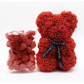 500 шт. 3,5 см пенопластовые искусственные цветы плюшевый мишка из роз для самостоятельного свадебного декоративного рождественского домашнего декора красный