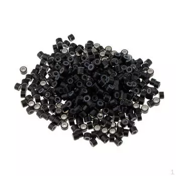 500 шт. 3x3 мм силиконовые микрокольца-бусины для наращивания волос Black