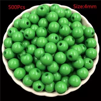500 шт 4 мм многоцветный акрил для изготовления ювелирных изделий ювелирные аксессуары ручной работы материал россыпью бусины DIY ремесла оптовая продажа фурнитура однотонные цвета поставка 10