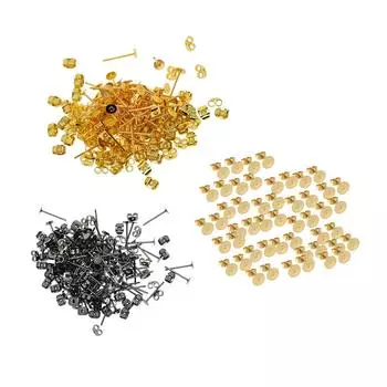 500 шт. 4 мм железных штифтов для сережек и задников для самостоятельной сборки ювелирных изделий as described разноцветный