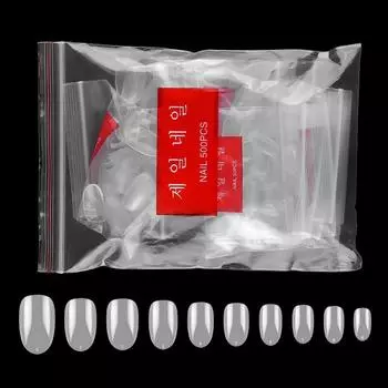 500 шт эллиптические накладные ногти гладкие наращивание ногтей дизайн ногтей накладные ногти маникюрные аксессуары 2