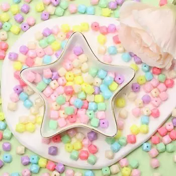 500 шт., бусины с отверстием, свободные бусины, цветочная геометрическая форма, аксессуары для самостоятельного изготовления, акриловое ожерелье ярких цветов, изготовление браслетов, фурнитура для ювелирных изделий Style5