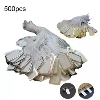 500 шт. ценник, практичный, легкий, простой, прямоугольный, мини, удобный, прочный, дисплей для одежды, ценники для ювелирного магазина золотистый