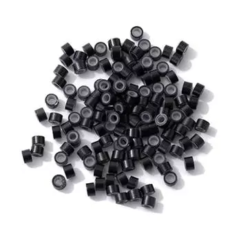 500 шт. Инструменты для наращивания волос Нано-кольца для волос Бусины 5 цветов Микро-кольца для наращивания волос Дреды чёрный