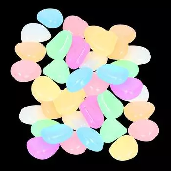 500 шт. искусственных флюоритовых садовых камешков для дорожек, аквариумных декоративных растений, самосветящихся камней белый