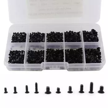500 шт./компл. M2 M2,5 M3 KM винт с плоской головкой Phillips винты для ноутбука Набор винтов для ноутбука для компьютера маленький винт