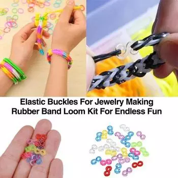 500 шт./компл., радужные S-образные резинки, аксессуары для ювелирных изделий «сделай сам», эластичные пряжки для надежно сплетенных браслетов