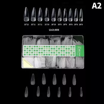 500 шт./кор. прозрачные типсы для салона, домашнего маникюра балерины, полное покрытие накладных ногтей A2