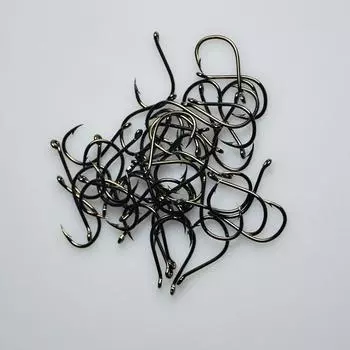 500 шт./кор., размер #3-12, круг из высокоуглеродистой стали, набор рыболовных крючков для владельцев, наборы крючков для пресноводной рыбы, прочные рыболовные снасти чёрный