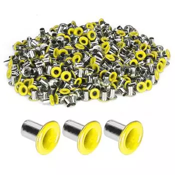 500 шт. латунных люверсов с внутренним отверстием 2 мм, цветные люверсы для одежды, обуви, сумок, поделок, желтого цвета жёлтый