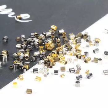 500 шт./лот, 1,5/2,0 мм, бусины для браслета ручной работы, позиционирующие бусины, прямая трубка, круглая трубка, разделительные бусины для DIY, ожерелья, браслетов, ювелирных аксессуаров 1.5mm 500pcs/lot бронзовый