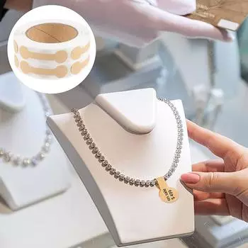 500 шт./лот ювелирные ценники самоклеящиеся круглые наклейки для штанги этикетка своими руками коричневый