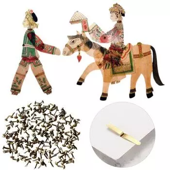 500 шт. Мини-гвоздики с металлическим покрытием, круглые бумажные скрепки для бумажного творчества, скрапбукинга кофейный/бронзовый