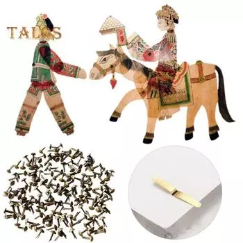 500 шт. мини-гвоздиков с металлическим покрытием, круглые бумажные застежки для бумажного творчества, скрапбукинга, проектов своими руками, декоративные принадлежности золотистый