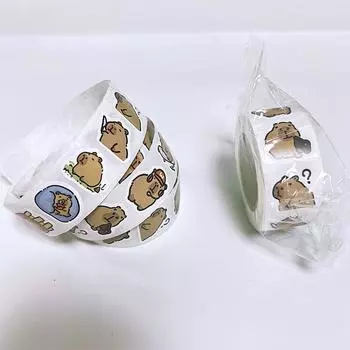 500 шт. мультяшные милые капибары разнообразные наклейки рулон для телефона шлема ноутбука компьютер украшения граффити наклейки наклейки