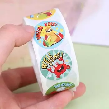 500 шт. Наградные наклейки. Поощрительные наклейки. Детские наклейки. Милые животные.