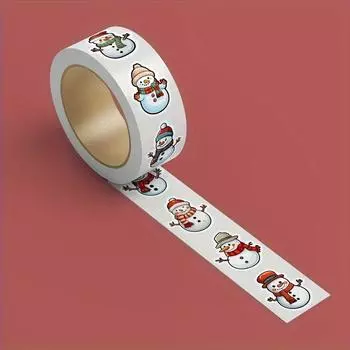 500 шт. наклеек «Рождественский снеговик» — глянцевые, с изображением животных, самоклеящиеся бумажные наклейки, одноразовые, нестандартной формы, яркие цвета, идеально подходят для подарков 500pcs/roll