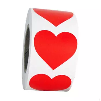 500 шт. наклеек в форме сердца для украшения подарков на День святого Валентина и создания открыток жёлтый