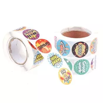 500 шт. наклейка с наградой «хорошая работа», 8 видов рисунков, наклейка с мультяшными словами, хорошая для детей