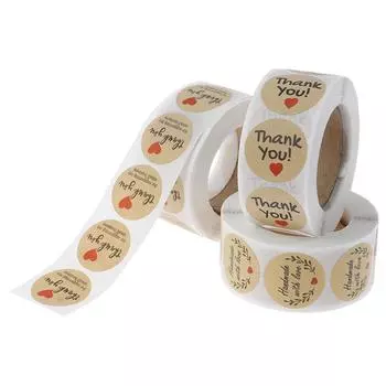 500 шт. Наклейки с благодарностью, круглые бумажные этикетки, наклейки для украшения B
